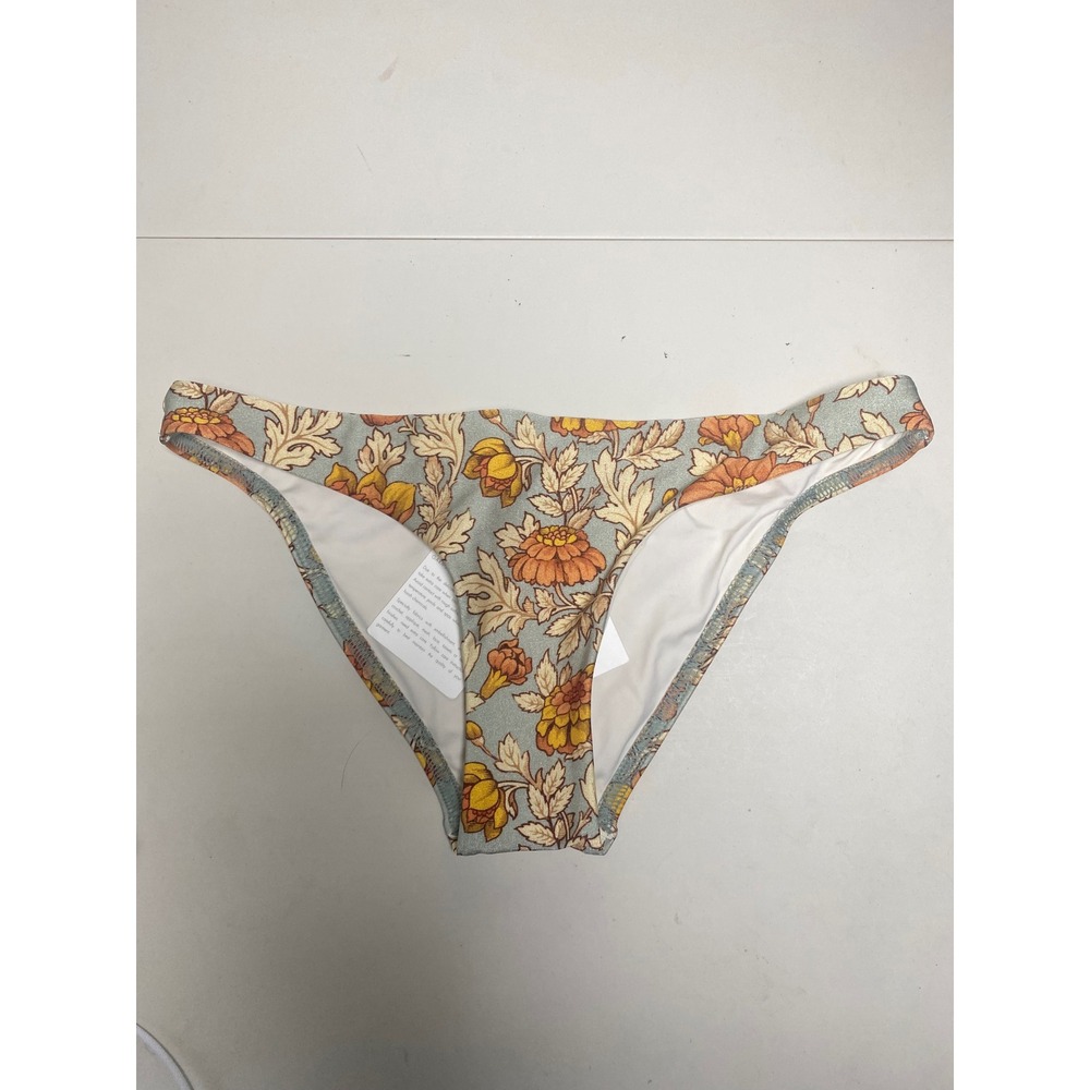 Zimmermann Andie Skinny Pant Bikini Bottoms Dusty Blue Floral Size 1 (M) NWT